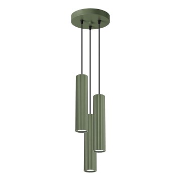 Lestenec na vrvici KARBON 3xGU10/10W/230V zelena