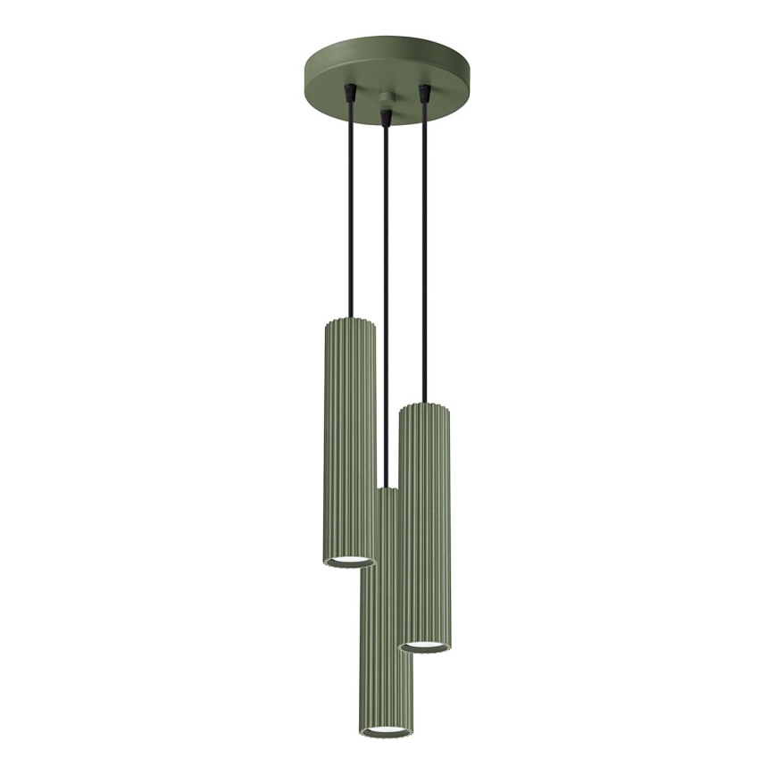 Lestenec na vrvici KARBON 3xGU10/10W/230V zelena