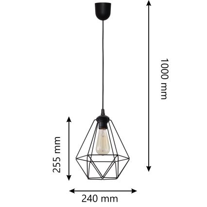 Lestenec na vrvici KARO 1xE27/15W/230V