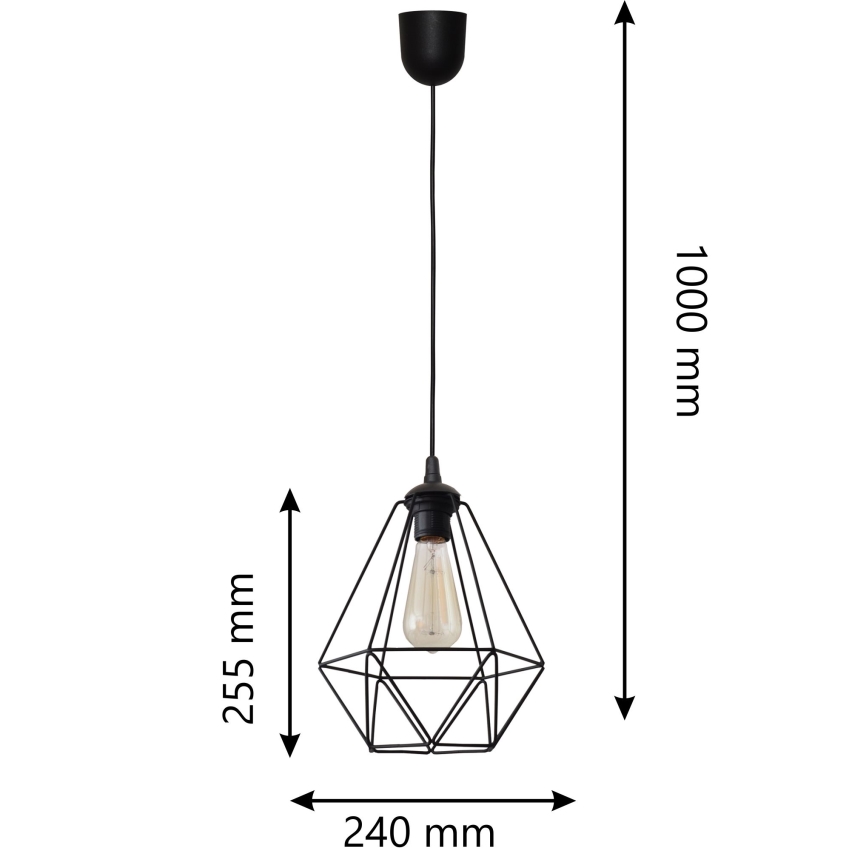 Lestenec na vrvici KARO 1xE27/15W/230V
