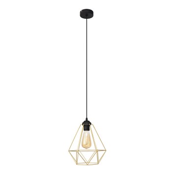 Lestenec na vrvici KARO 1xE27/15W/230V zlata/črna
