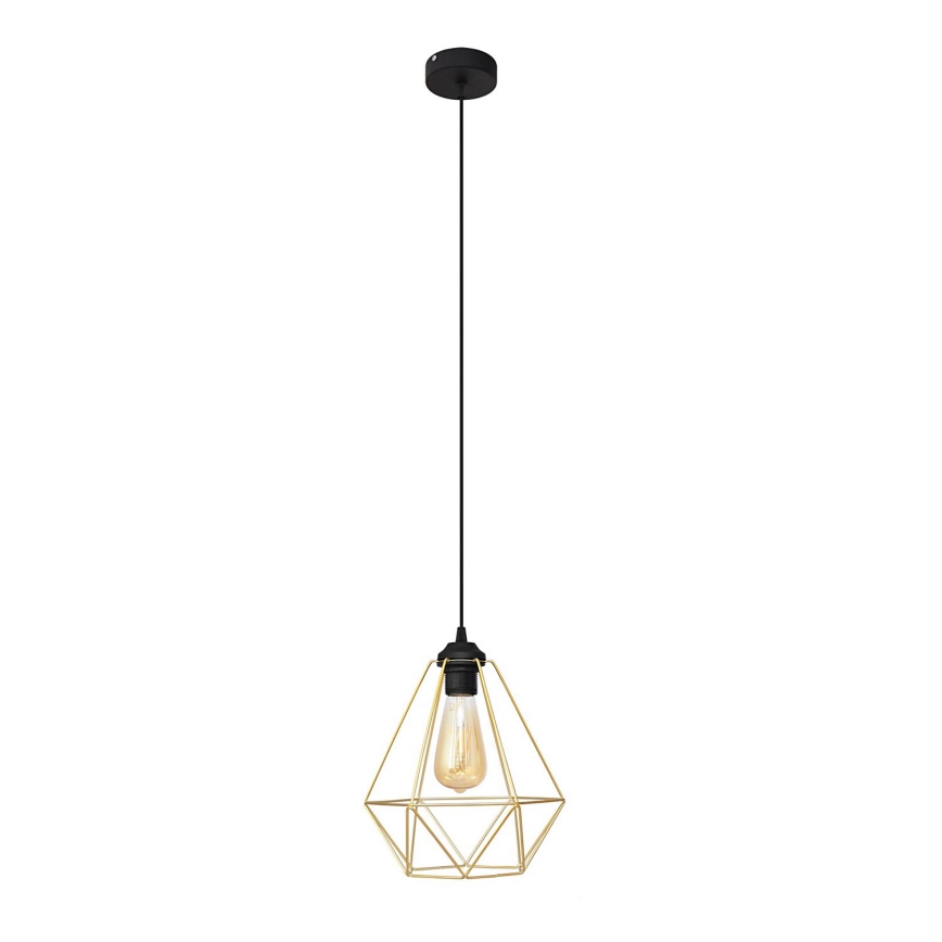 Lestenec na vrvici KARO 1xE27/15W/230V zlata/črna