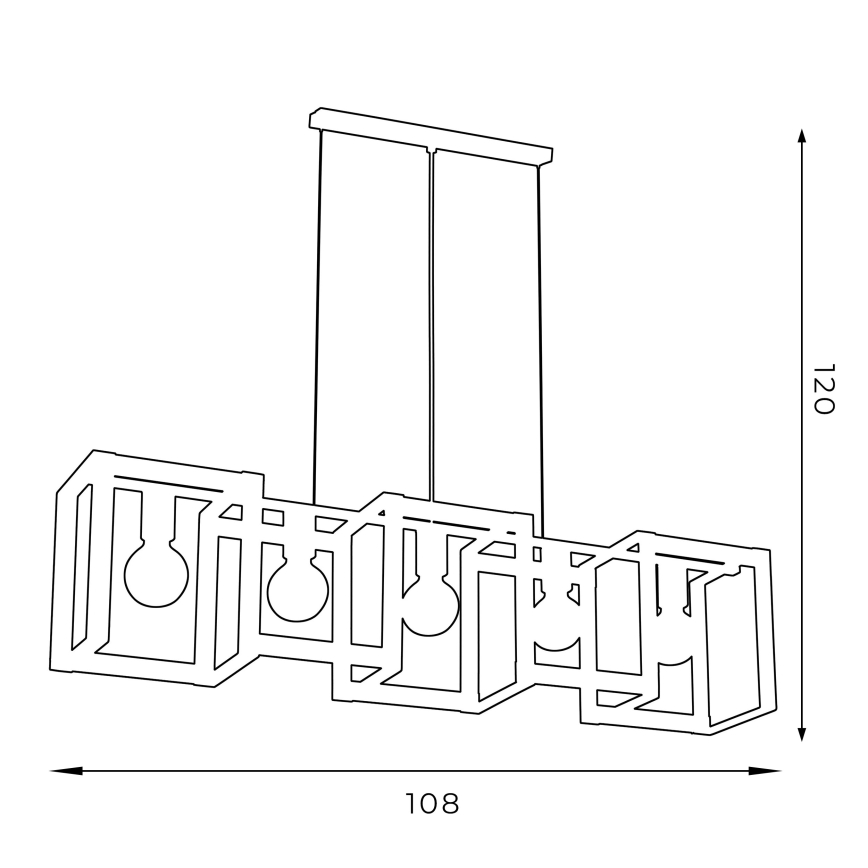 Lestenec na vrvici KARTEL 5xE27/60W/230V