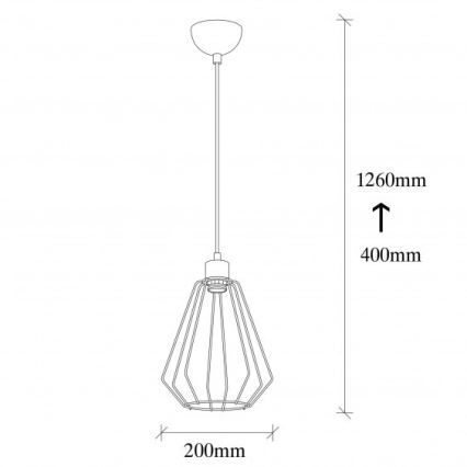 Lestenec na vrvici KESE 1xE27/40W/230V