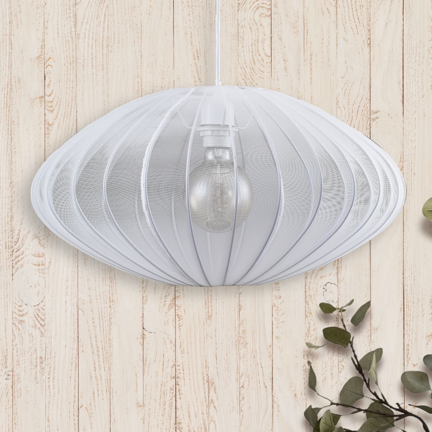 Lestenec na vrvici KINU 1xE27/20W/230V pr. 50 cm bela