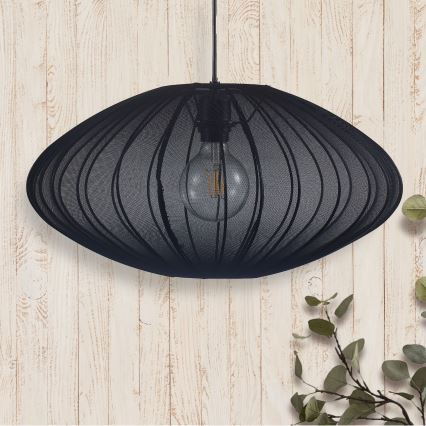 Lestenec na vrvici KINU 1xE27/20W/230V pr. 50 cm črna