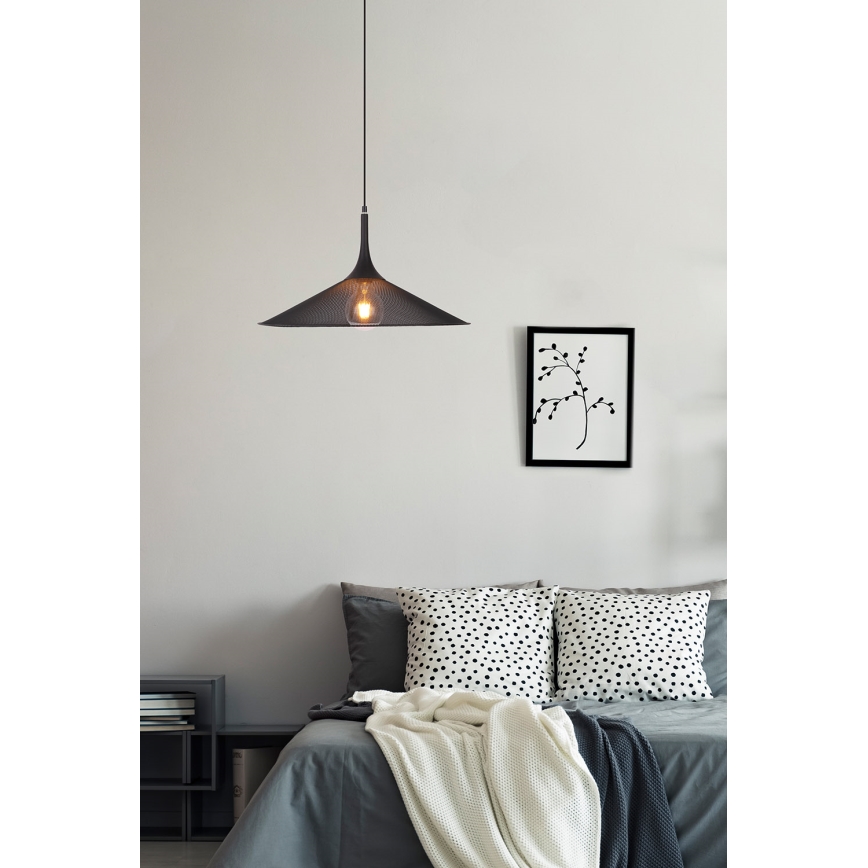 Lestenec na vrvici KIRUNA 1xE27/40W/230V premer 50 cm črna