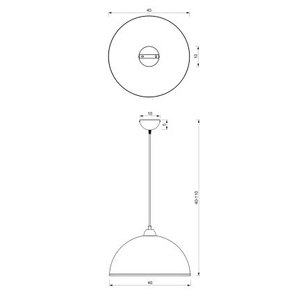 Lestenec na vrvici KITCHEN 1xE27/15W/230V bela