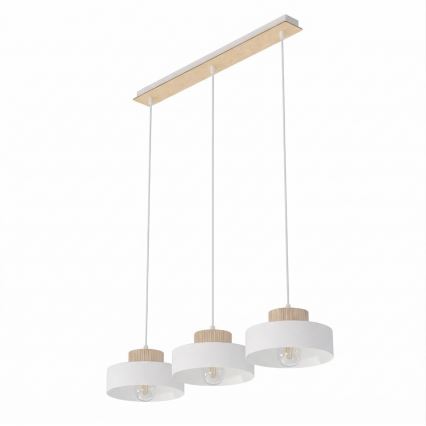 Lestenec na vrvici KIVI 3xE27/15W/230V bela