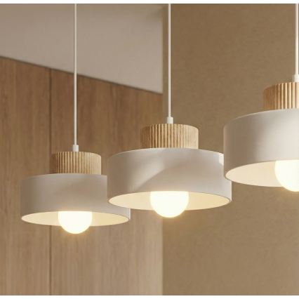 Lestenec na vrvici KIVI 3xE27/15W/230V bela