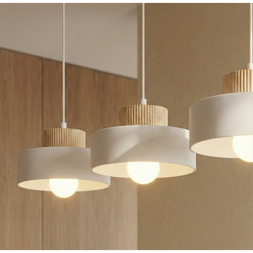 Lestenec na vrvici KIVI 3xE27/15W/230V bela