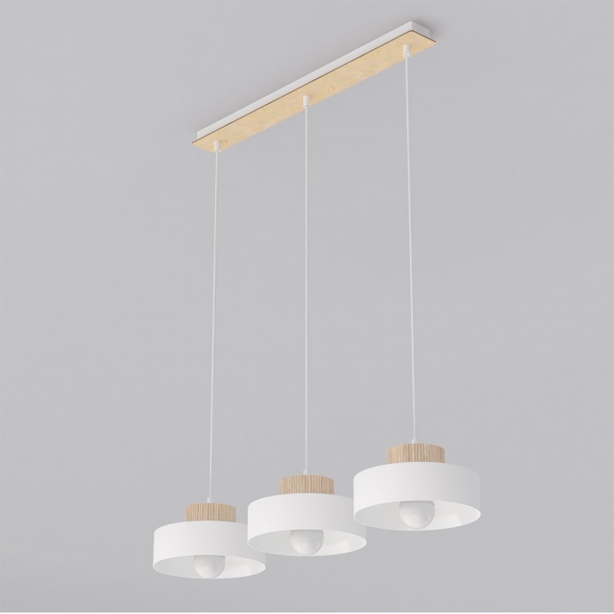 Lestenec na vrvici KIVI 3xE27/15W/230V bela