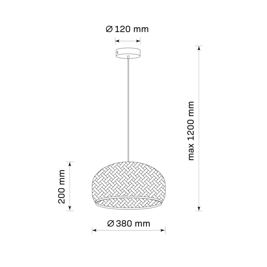Lestenec na vrvici KORFU 1xE27/20W/230V pr. 38 cm bambus