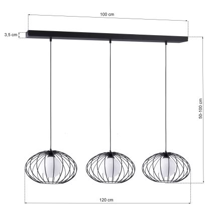 Lestenec na vrvici KRONOS 3xE14/40W/230V