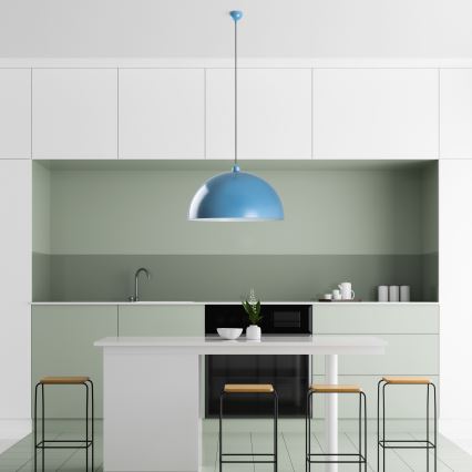 Lestenec na vrvici KURE 1xE27/40W/230V modra