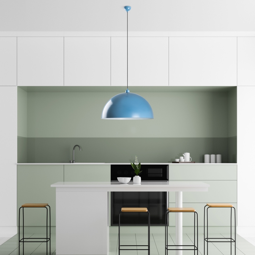 Lestenec na vrvici KURE 1xE27/40W/230V modra