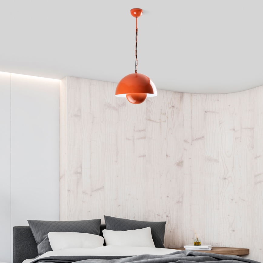 Lestenec na vrvici KURE 1xE27/40W/230V oranžna