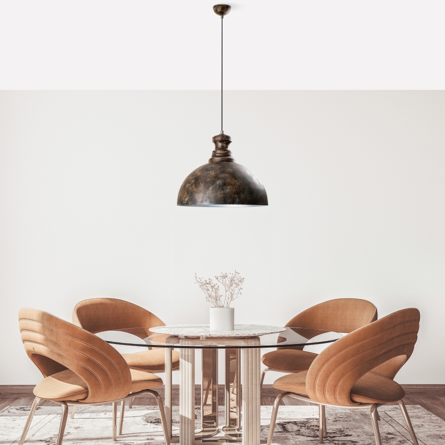 Lestenec na vrvici KURE 1xE27/40W/230V pr. 40 cm siva