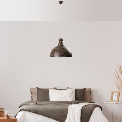 Lestenec na vrvici KURE 1xE27/40W/230V pr. 40 cm siva