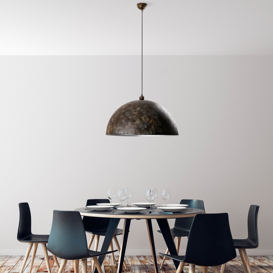 Lestenec na vrvici KURE 1xE27/40W/230V pr. 60 cm siva