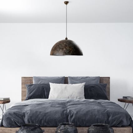 Lestenec na vrvici KURE 1xE27/40W/230V pr. 60 cm siva