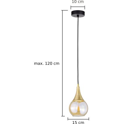 Lestenec na vrvici LACRIMA HONEY 1xE27/60W/230V