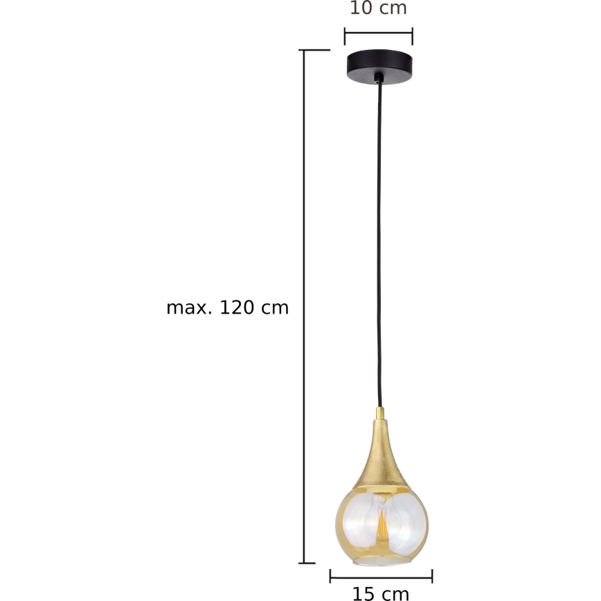 Lestenec na vrvici LACRIMA HONEY 1xE27/60W/230V
