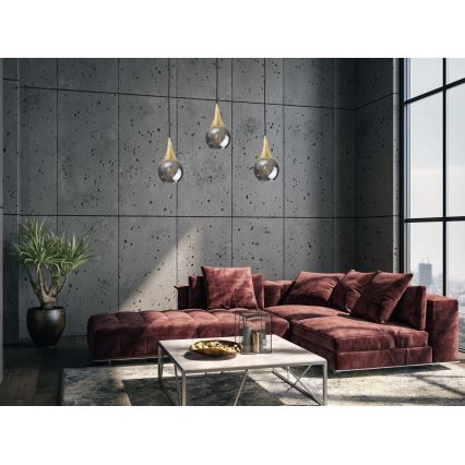 Lestenec na vrvici LACRIMA SMOKY 3xE27/60W/230V