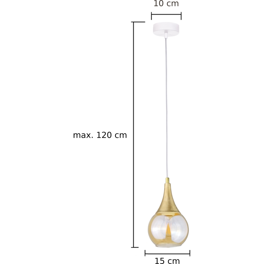 Lestenec na vrvici LACRIMA WHITE 1xE27/60W/230V