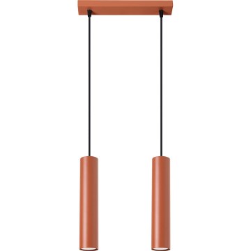 Lestenec na vrvici LAGOS 2xGU10/10W/230V rdeča