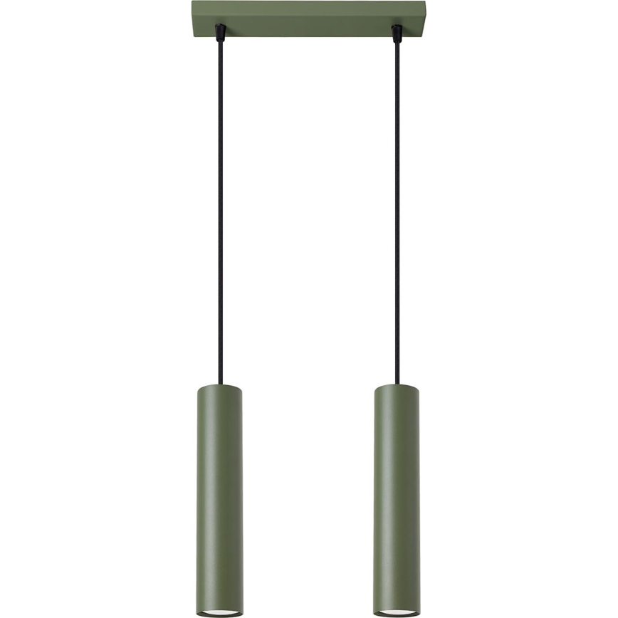 Lestenec na vrvici LAGOS 2xGU10/10W/230V zelena
