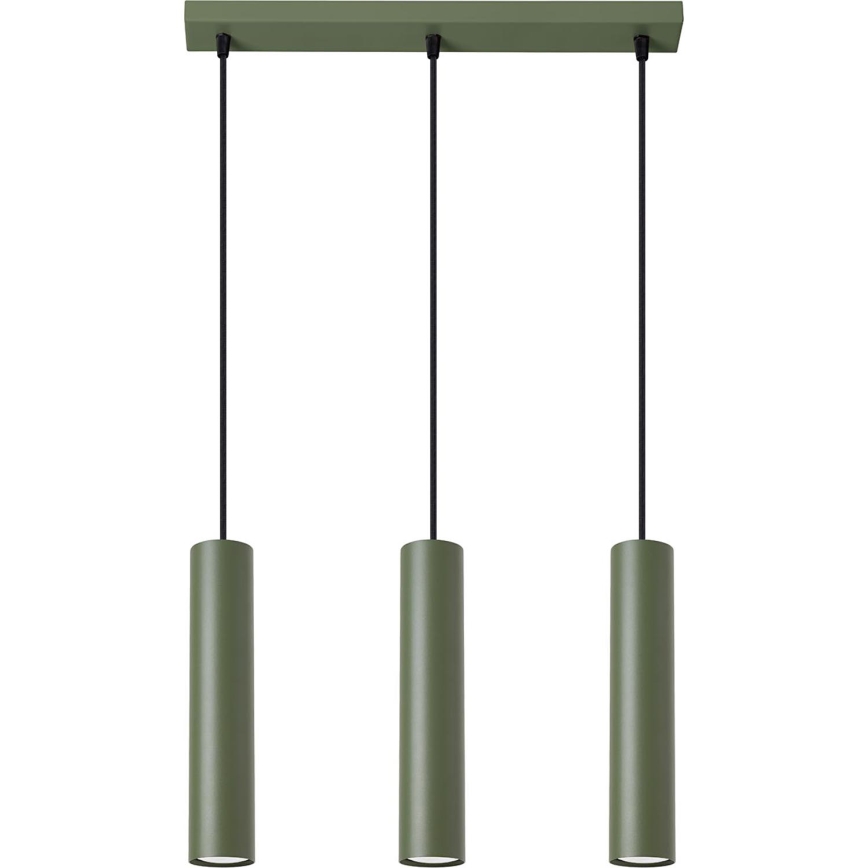 Lestenec na vrvici LAGOS 3xGU10/10W/230V zelena