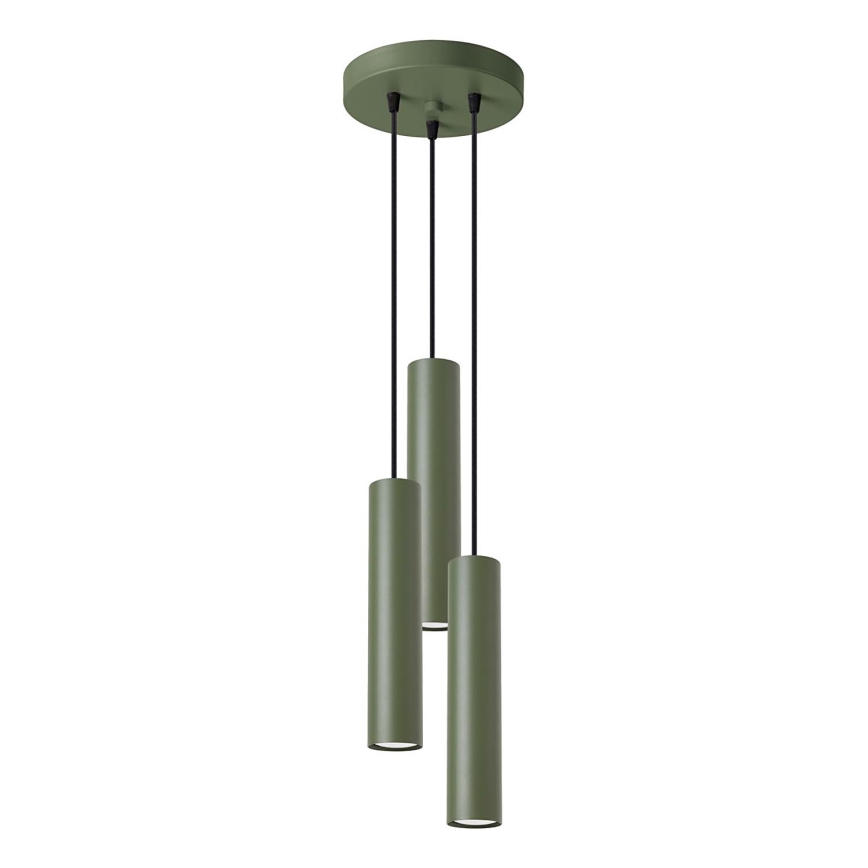 Lestenec na vrvici LAGOS 3xGU10/10W/230V zelena