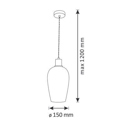 Lestenec na vrvici LAGRI 1xE27/20W/230V