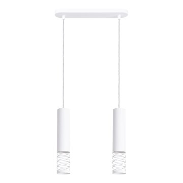 Lestenec na vrvici LAMI 2xGU10/10W/230V bela