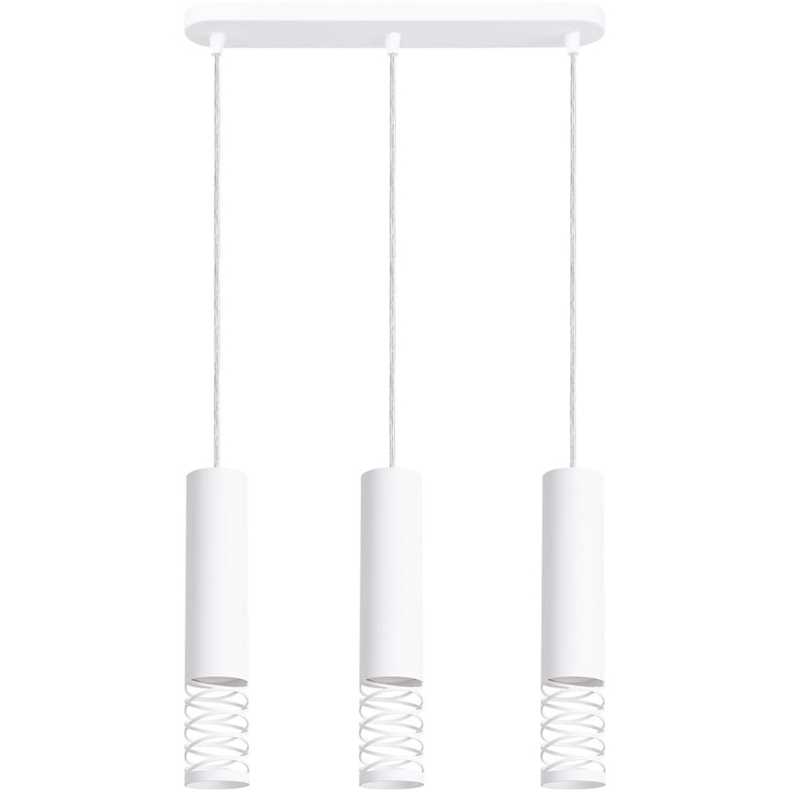 Lestenec na vrvici LAMI 3xGU10/10W/230V bela