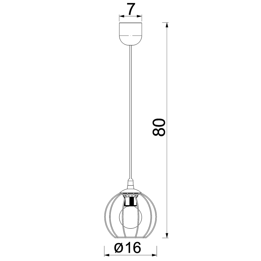 Lestenec na vrvici LAPS 1xE27/15W/230W črna