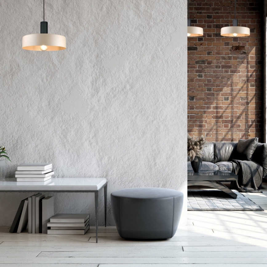 Lestenec na vrvici LATTE 1xE27/60W/230V bež/črna