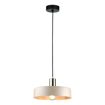 Lestenec na vrvici LATTE 1xE27/60W/230V bež/črna/sijajni krom