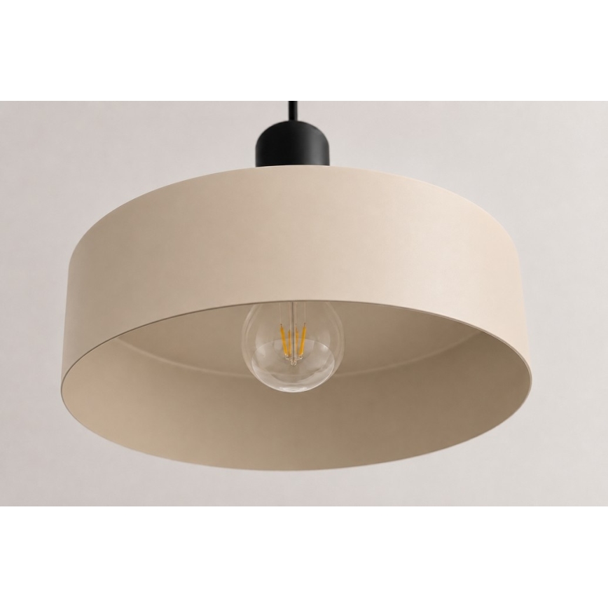 Lestenec na vrvici LATTE 3xE27/60W/230V bež/črna