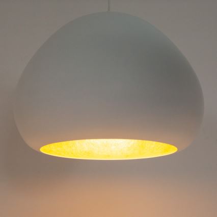 Lestenec na vrvici LAVA 1xE27/15W/230V bela/zlata