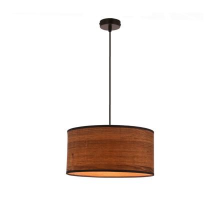 Lestenec na vrvici LEGNO 1xE27/40W/230V pr. 30 cm rjava