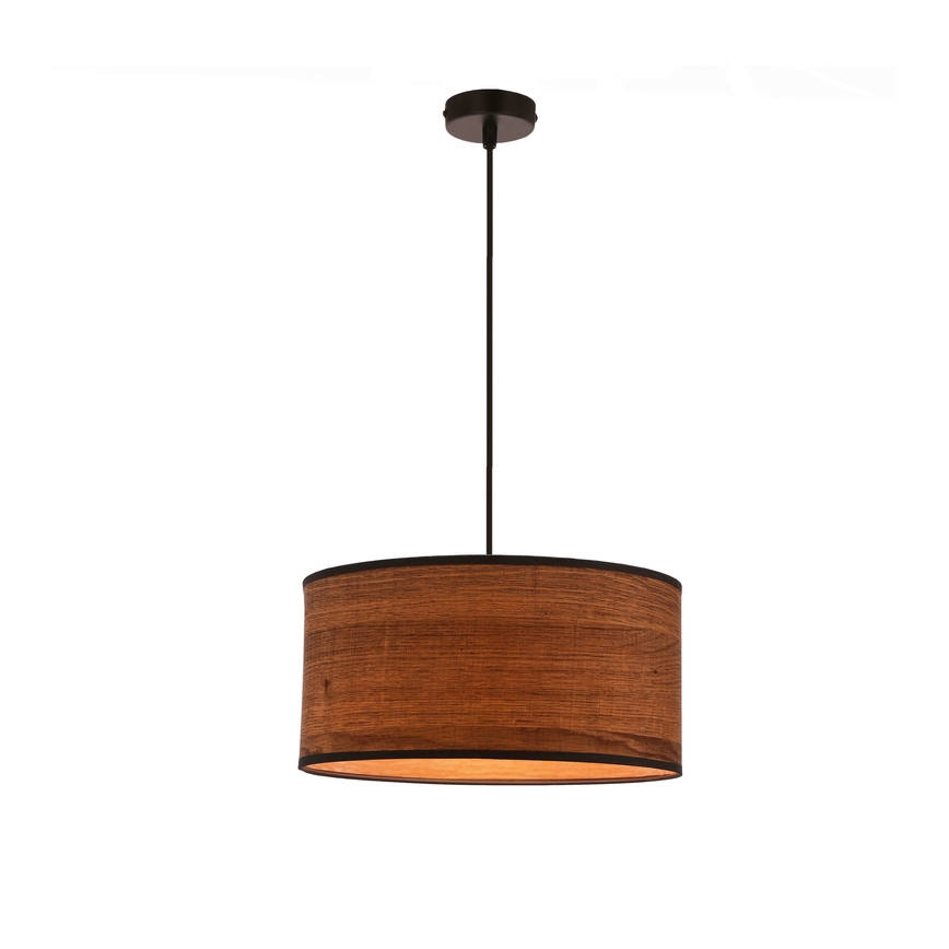 Lestenec na vrvici LEGNO 1xE27/40W/230V pr. 30 cm rjava