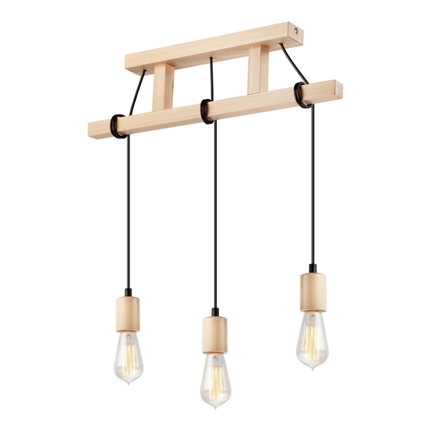 Lestenec na vrvici LEON 3xE27/60W/230V buk