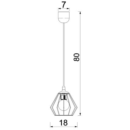 Lestenec na vrvici LETI 1xE27/15W/230V črna