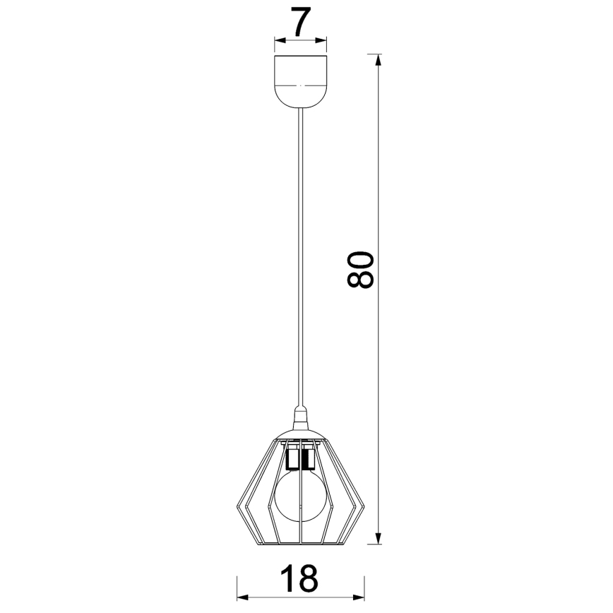 Lestenec na vrvici LETI 1xE27/15W/230V črna