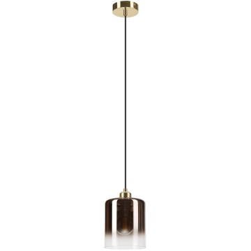 Lestenec na vrvici LIAH 1xE27/15W/230V zlata/zadimljeno rjave barve