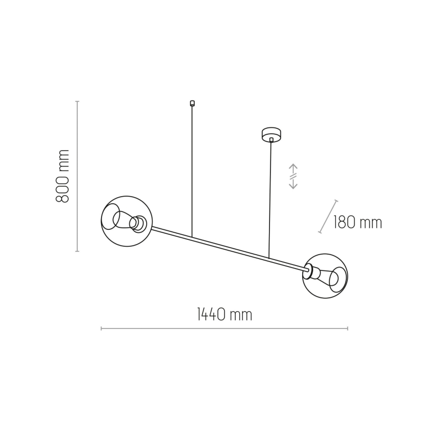 Lestenec na vrvici LIBRA 2xE27/15W/230V