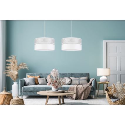 Lestenec na vrvici LIMA 1xE27/60W/230V bela