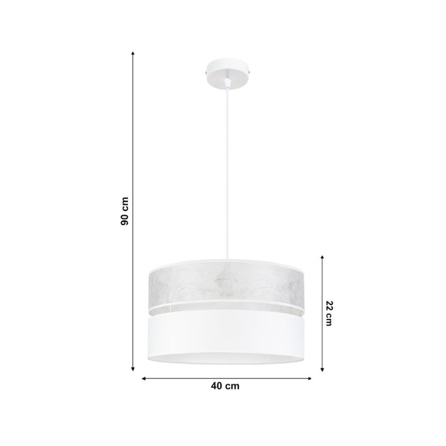 Lestenec na vrvici LIMA 1xE27/60W/230V bela
